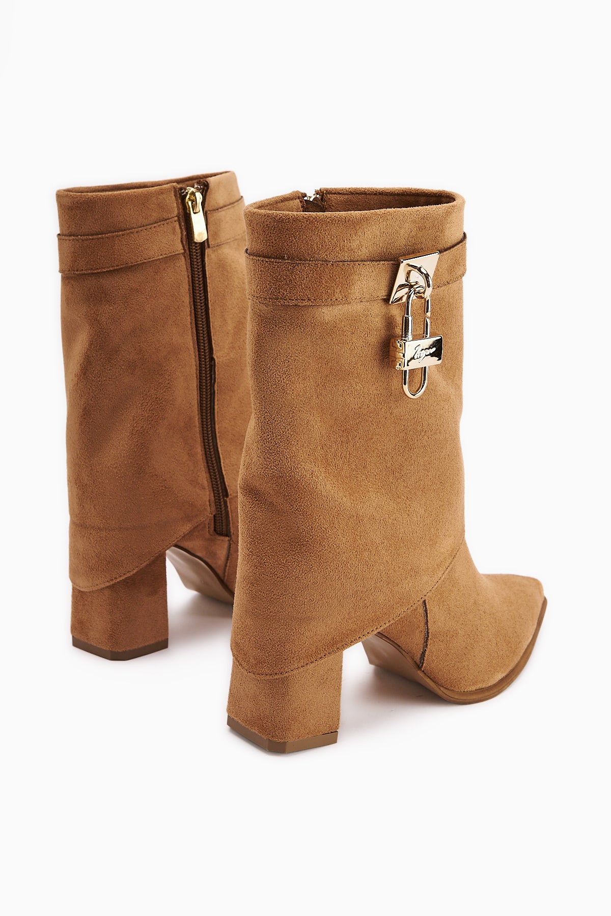 Nisha Taba Süet Takalı Kalın Topuklu Kadın Bot
