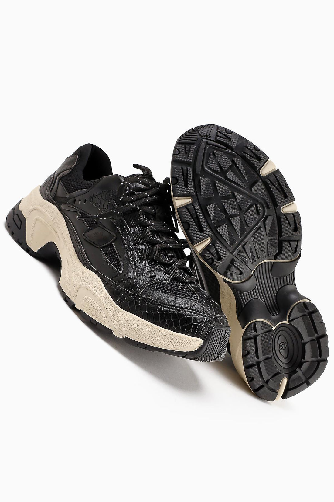 Caisa Siyah Tekstil Detaylı Bağcıklı Kadın Sneakers