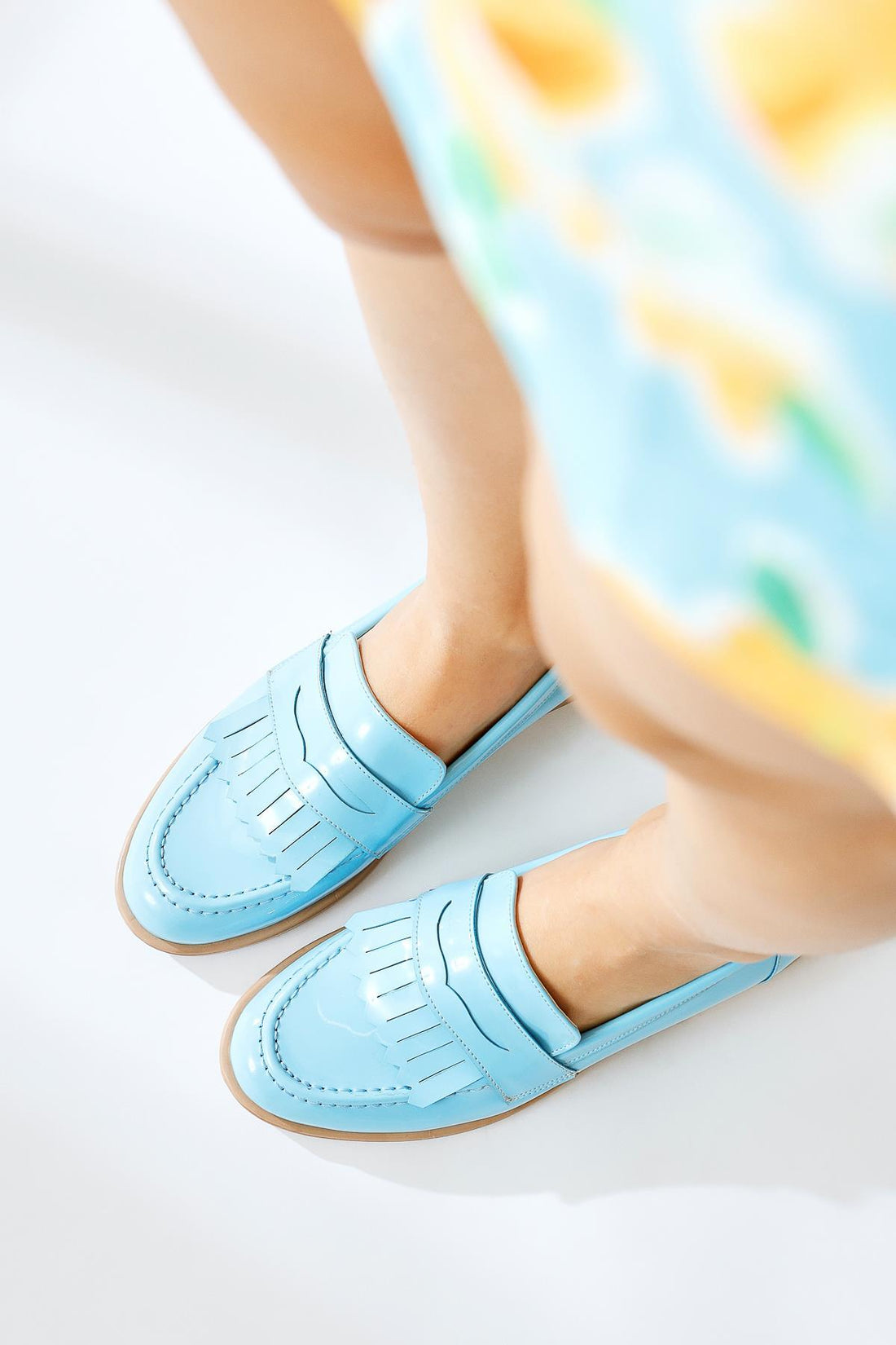 Begona Mavi Rugan Püskül Detaylı Günlük Ayakkabı