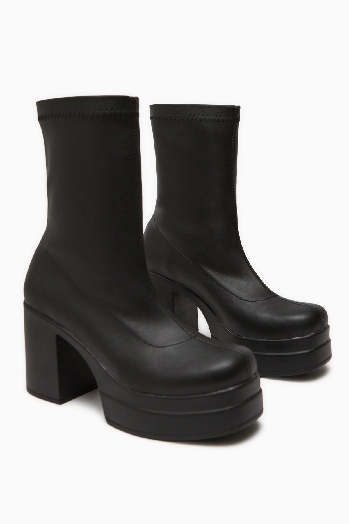 Bie Siyah Platform Topuklu Kadın Streç Bot