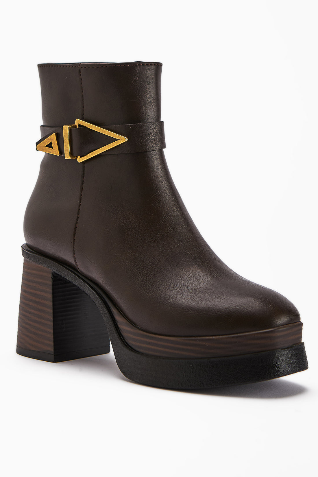 Hilda Kahve Toka Detaylı Platform Topuklu Kadın Bot