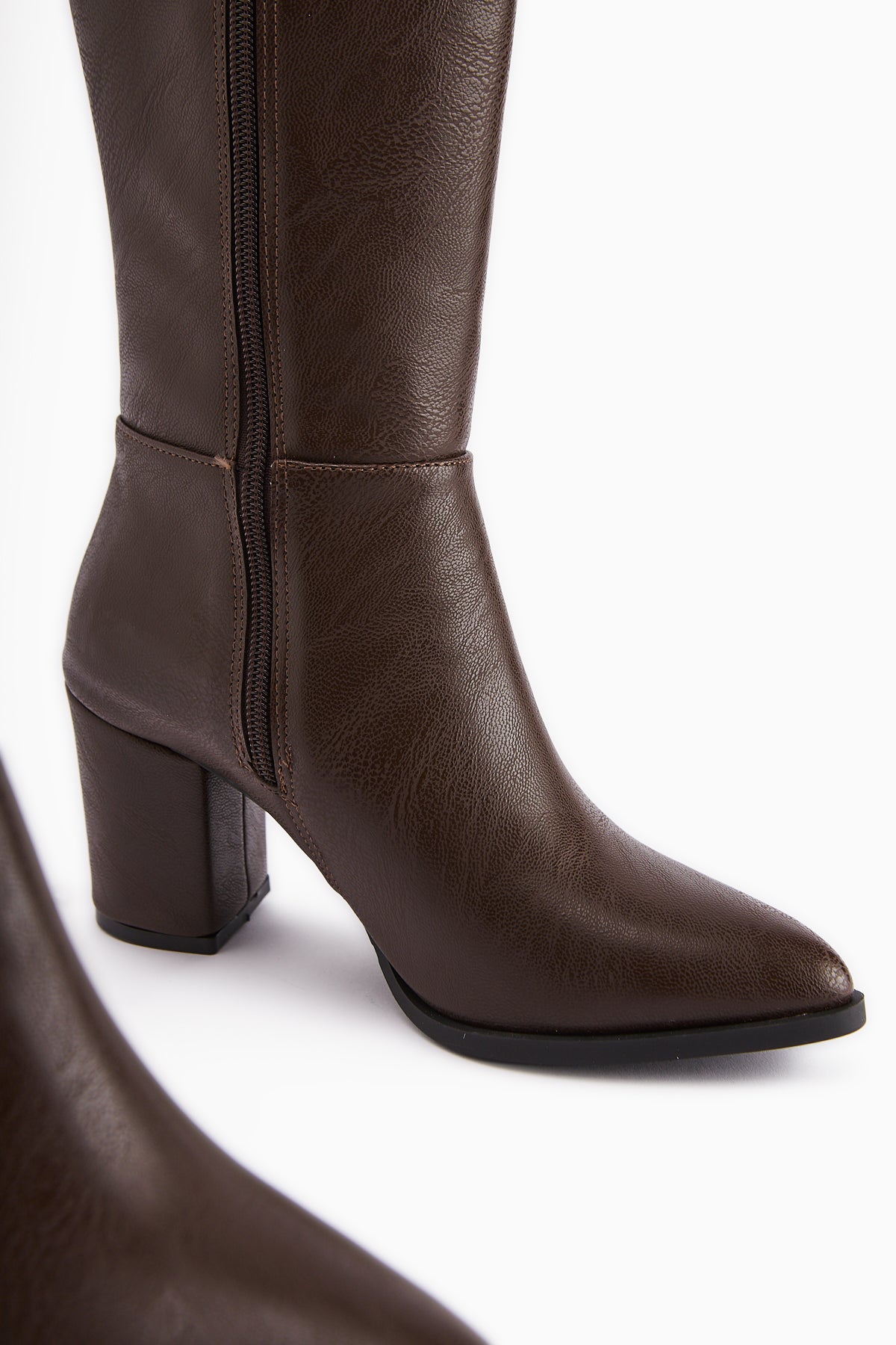 Deniza Kahve Topuklu Kadın Çizme