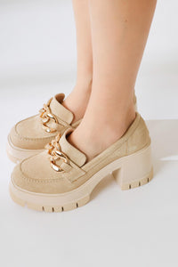 Chanpen Bej Süet Toka Detaylı Platformlu Günlük Ayakkabı