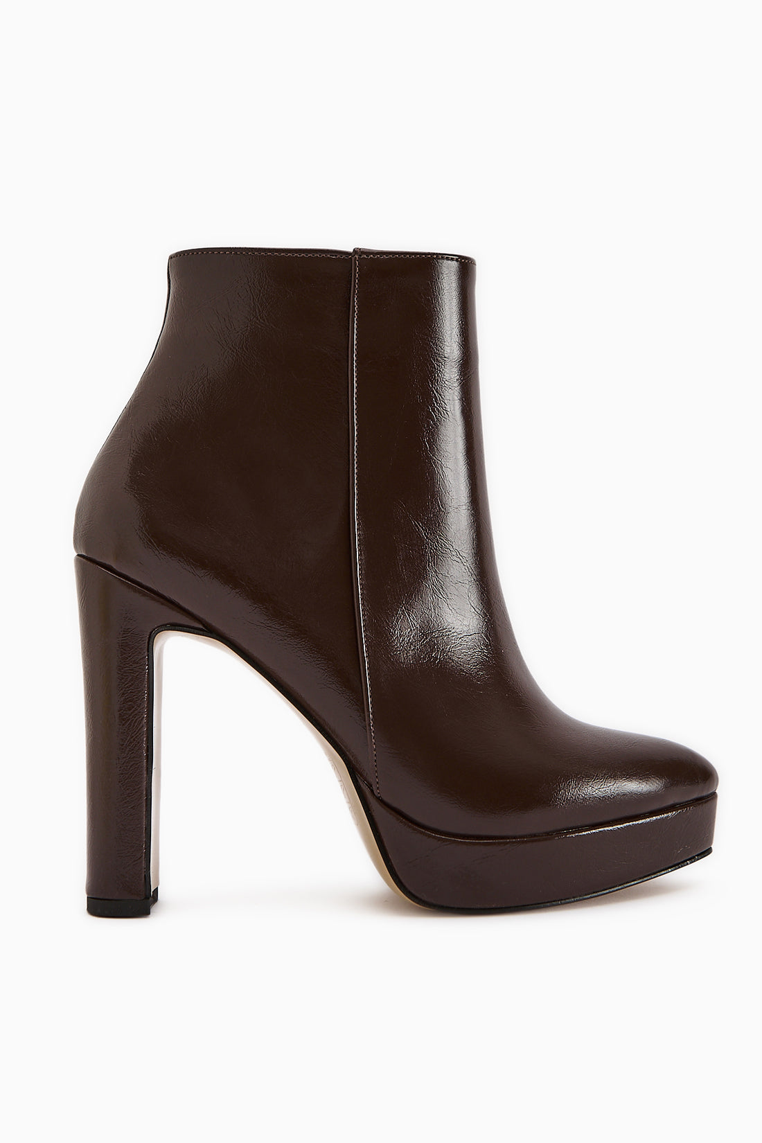 Abbie Kahve Sivri Burunlu Yüksek Topuklu Fermuarlı Bot