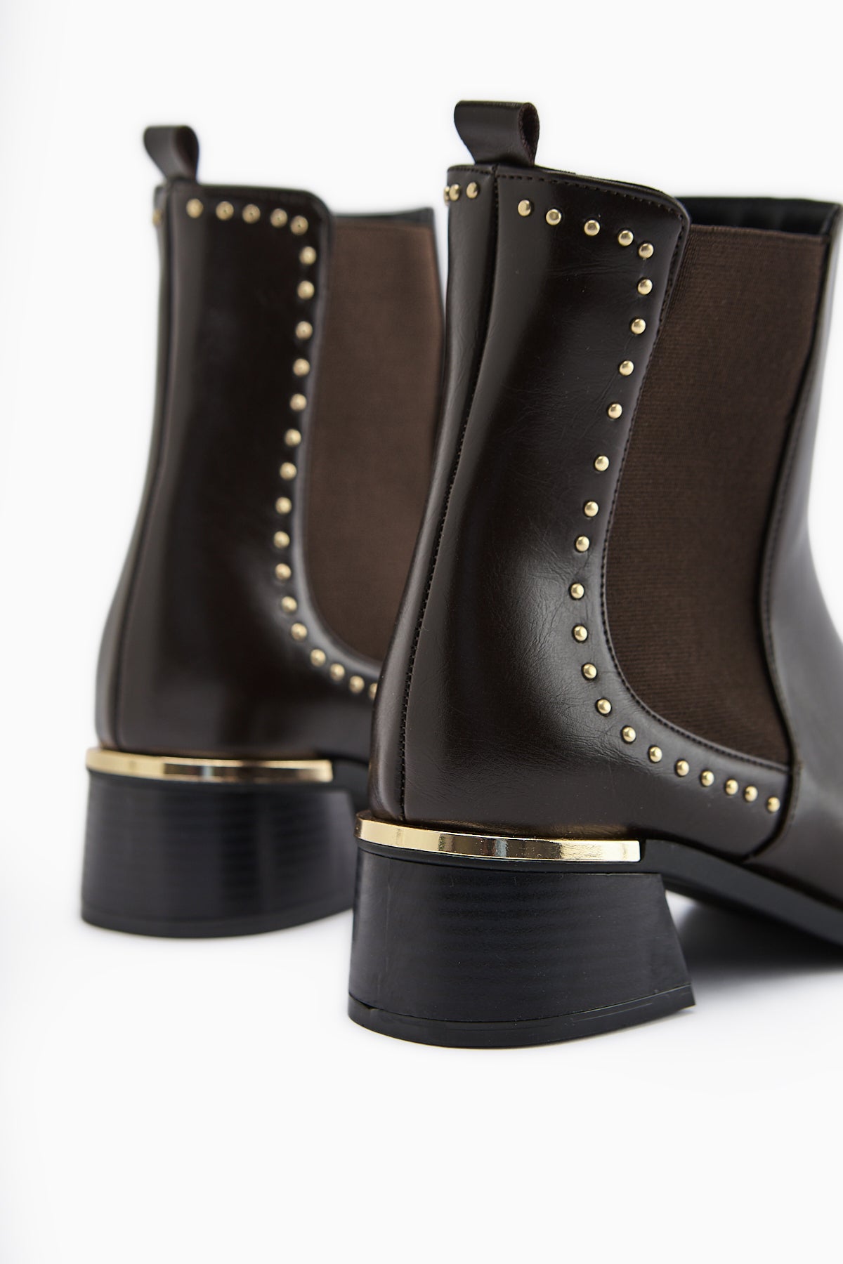 Jane Kahve Lastikli Topuklu Kadın Bot