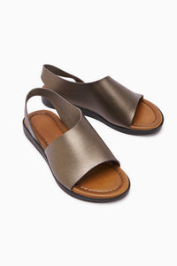 Hakiki Deri Kaia Platin Sandalet