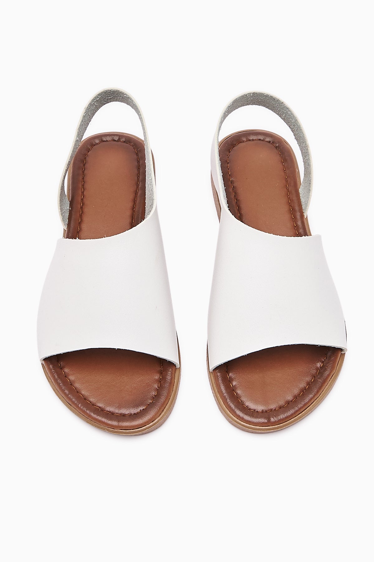 Hakiki Deri Kaia Beyaz Sandalet