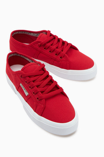 Timon Kırmızı Rahat Taban Keten Sneakers