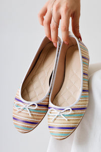 Melin Beyaz Çizgili Baskılı Fiyonk Detaylı Babet