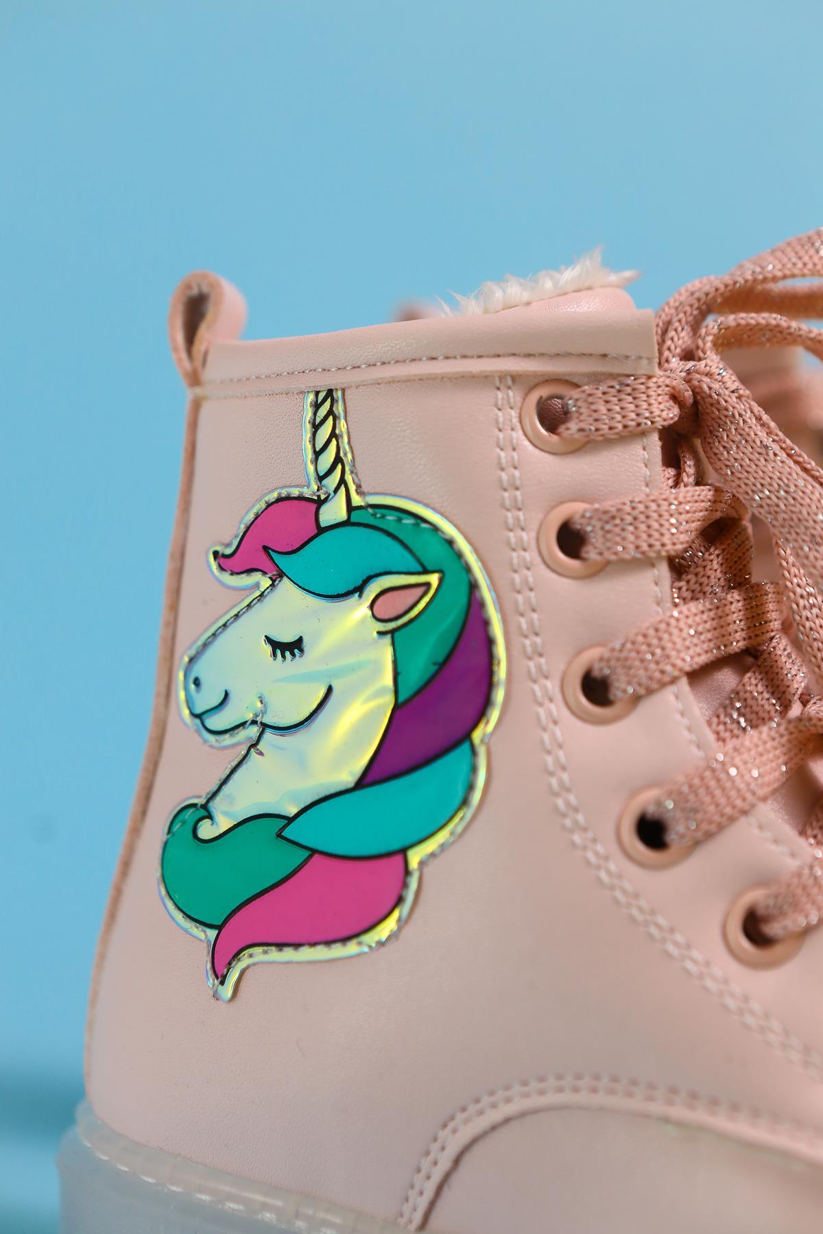 Jolene Pudra Unicorn Patchli Işıklı Bağcıklı Çocuk Bot