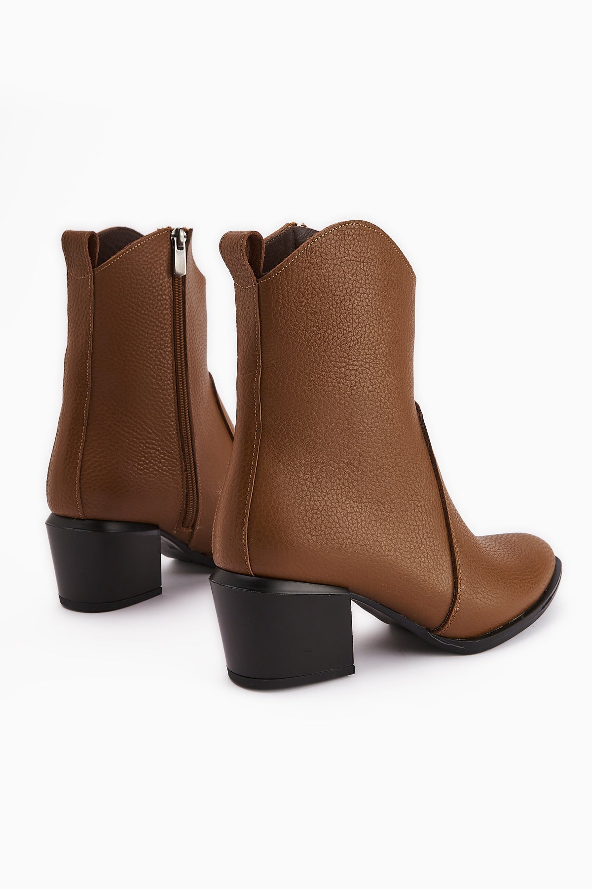 Ubax Hakiki Deri Taba Topuklu Kadın Bot
