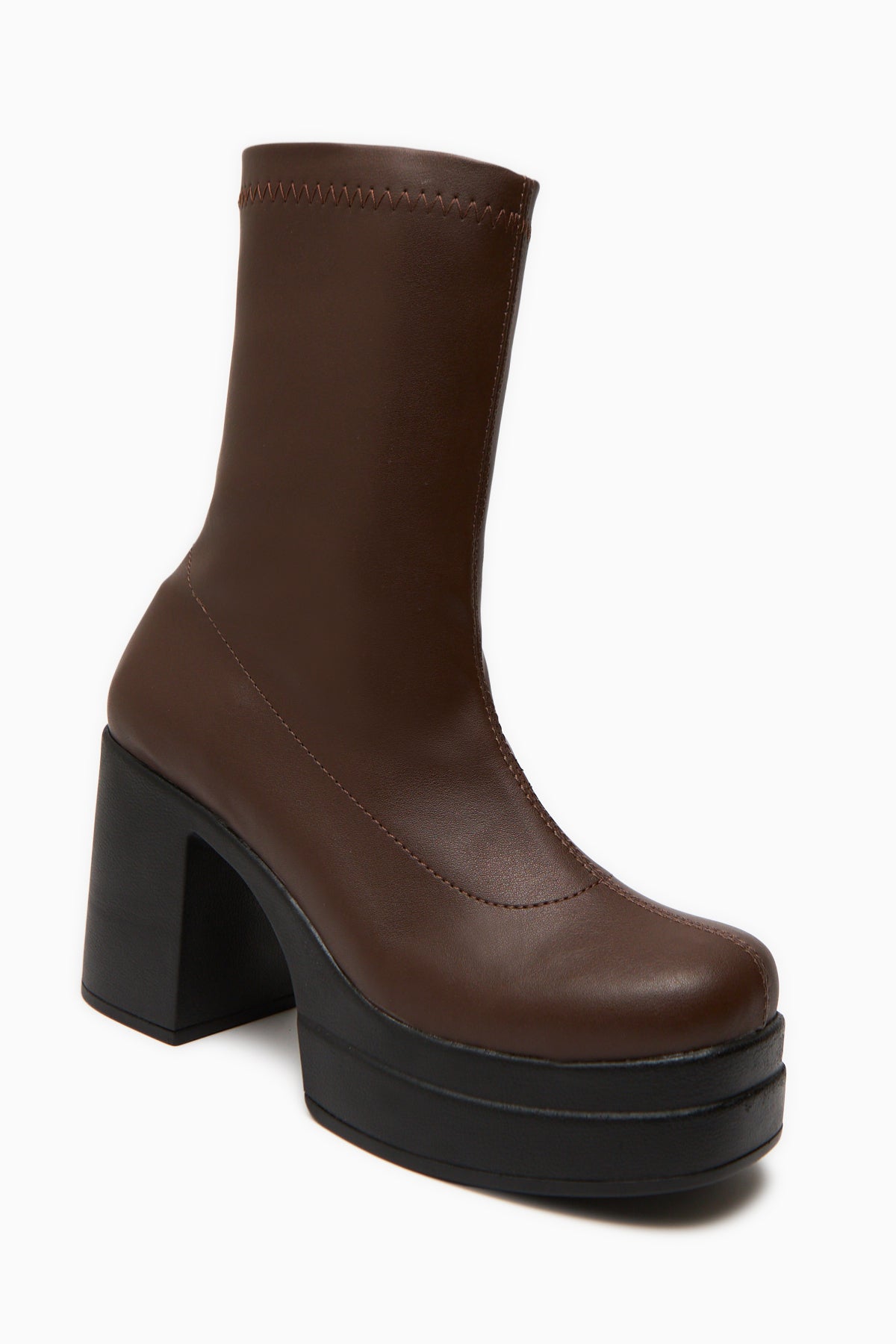 Bie Siyah Platform Topuklu Kadın Streç Bot