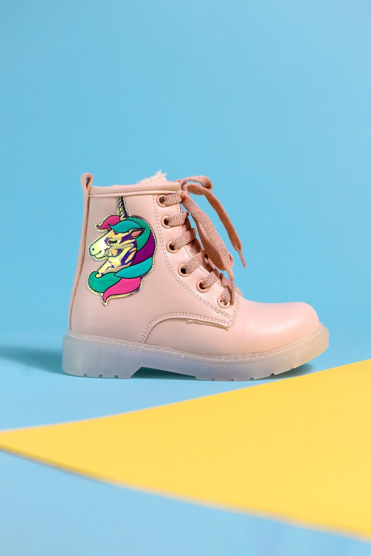 Jolene Pudra Unicorn Patchli Işıklı Bağcıklı Çocuk Bot