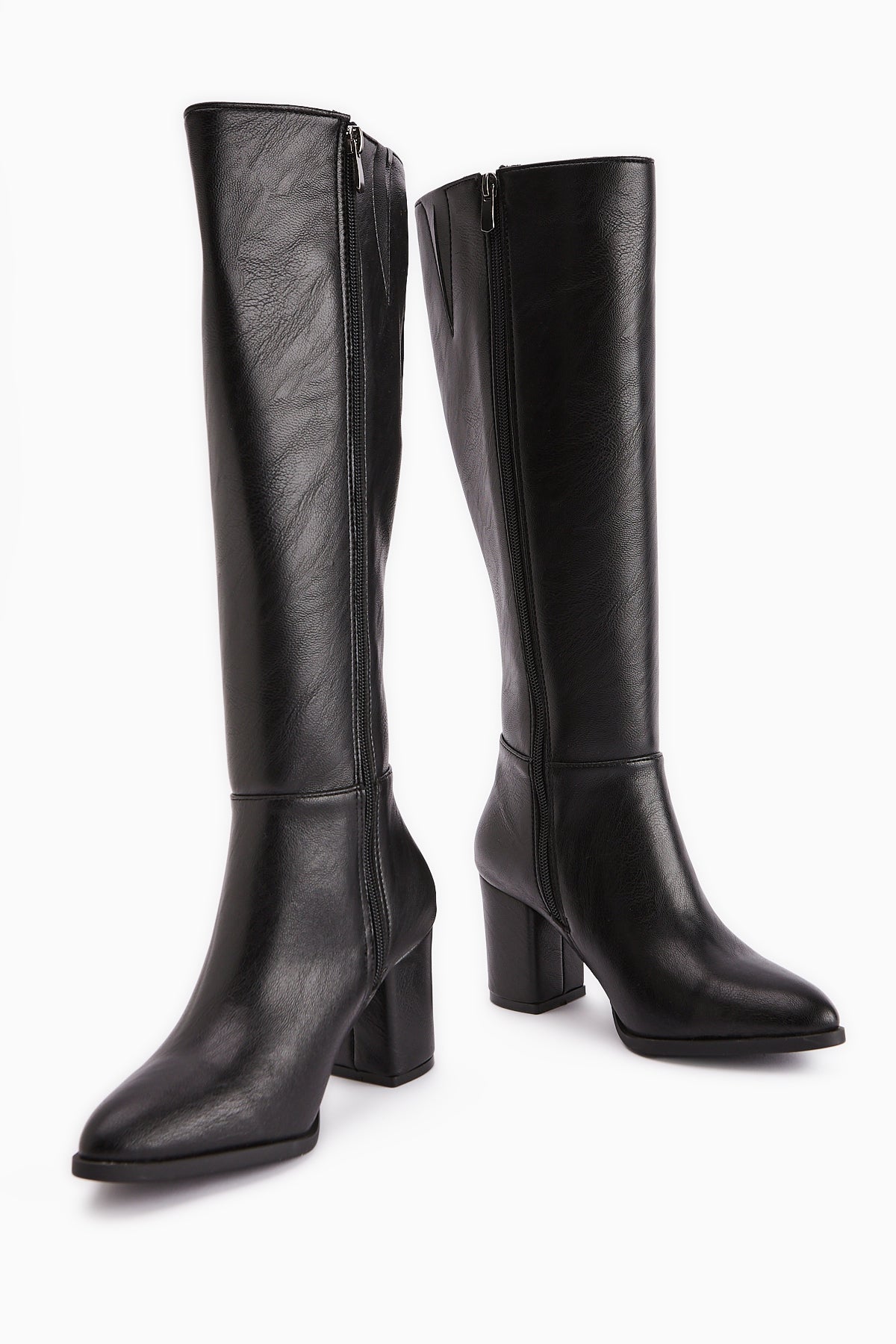 Deniza Siyah Topuklu Kadın Çizme