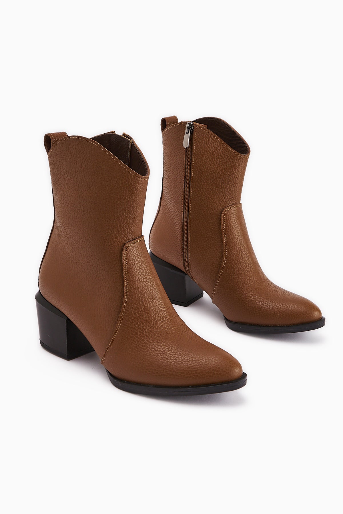 Ubax Hakiki Deri Taba Topuklu Kadın Bot