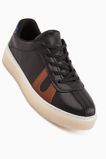 Eddie Hakiki Deri Siyah Pudra Sneaker Kadın Ayakkbı