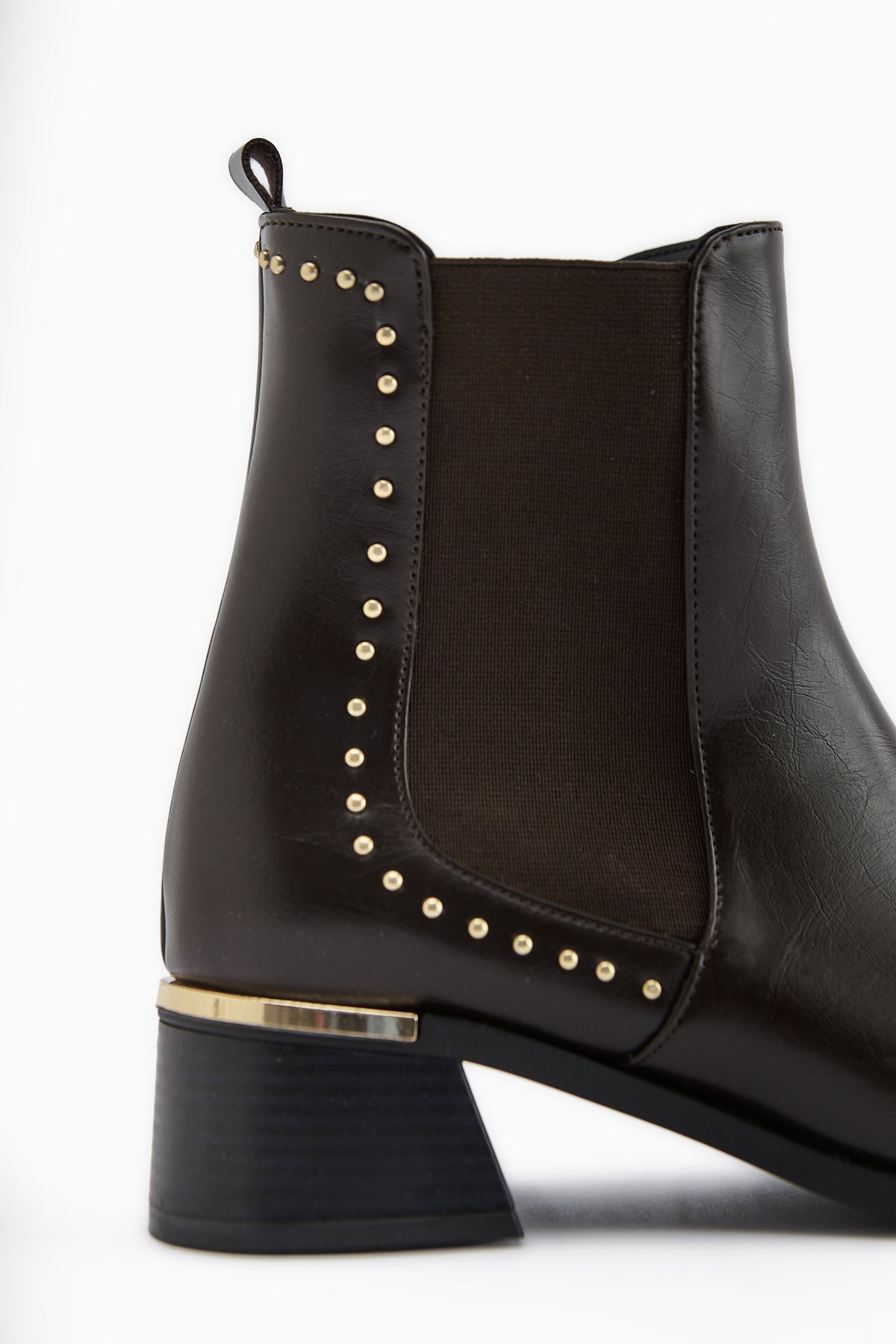 Jane Kahve Lastikli Topuklu Kadın Bot