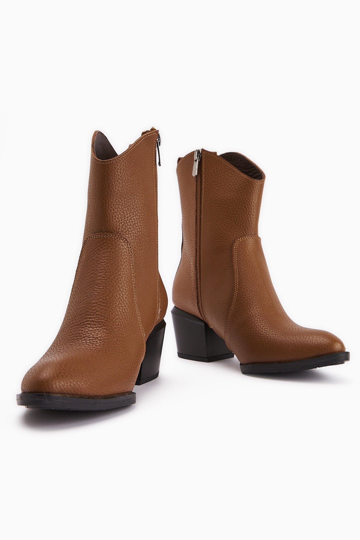 Ubax Hakiki Deri Taba Topuklu Kadın Bot