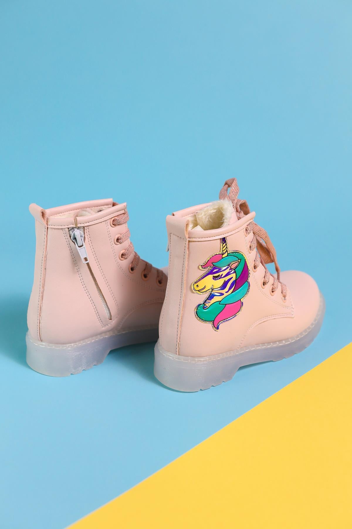 Jolene Pudra Unicorn Patchli Işıklı Bağcıklı Çocuk Bot