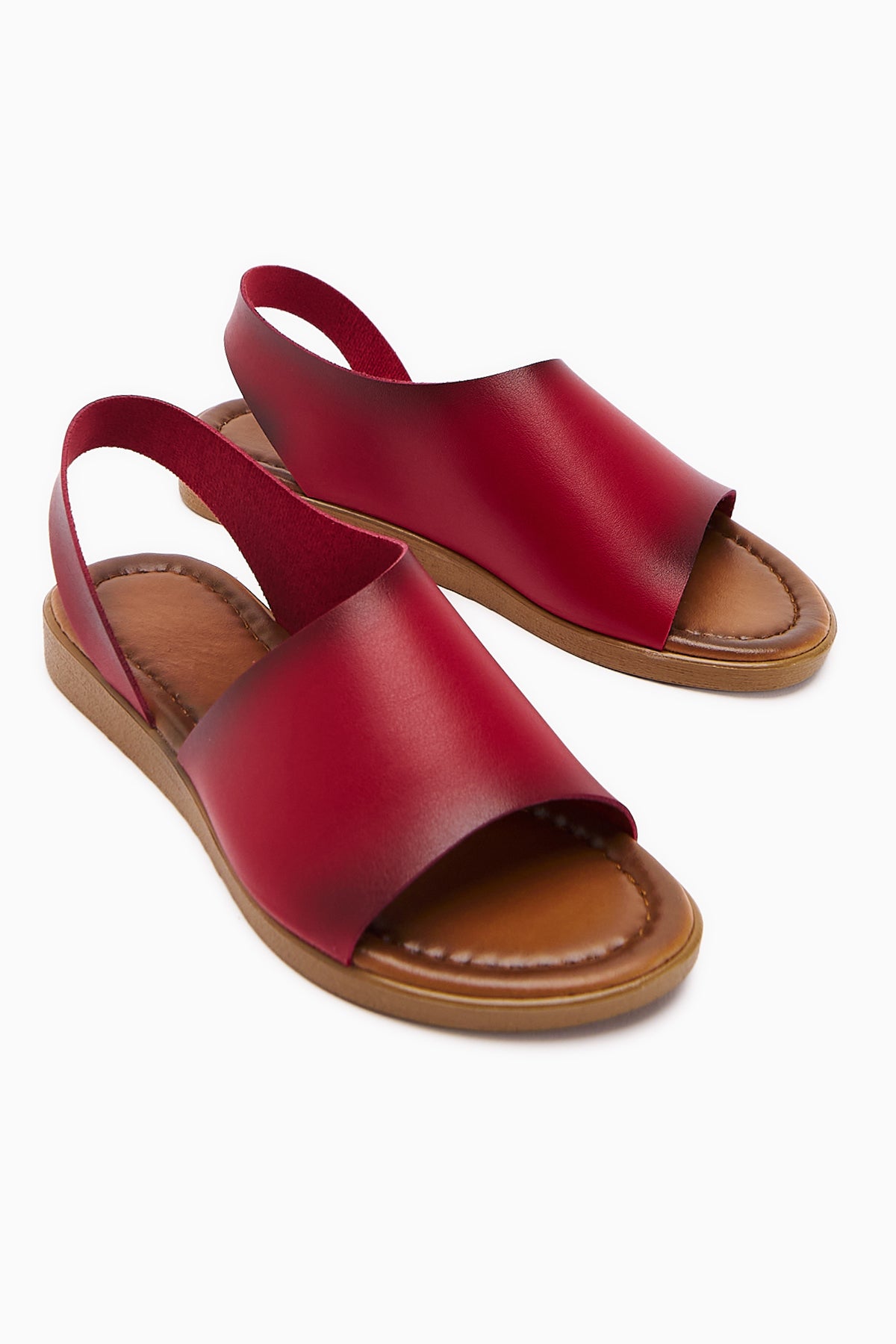 Hakiki Deri Kaia Kırmızı Sandalet