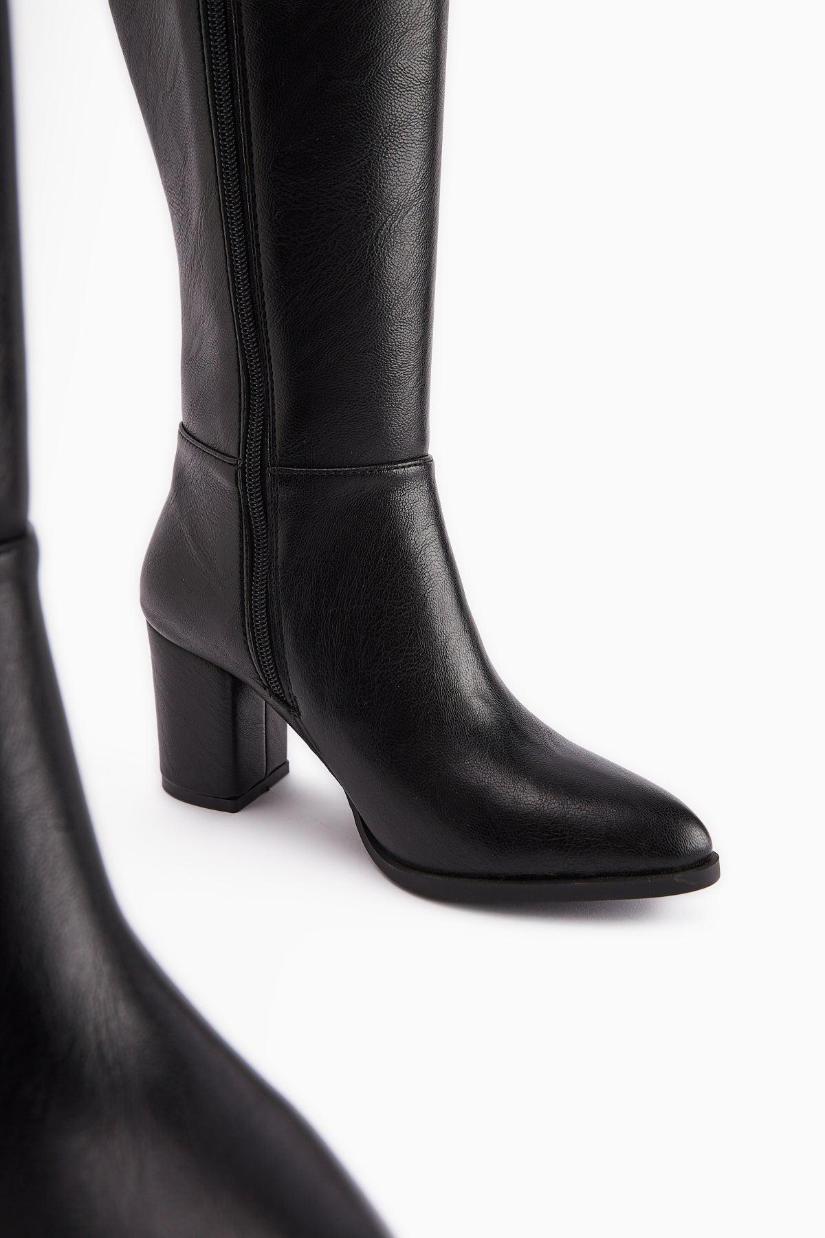 Deniza Siyah Topuklu Kadın Çizme