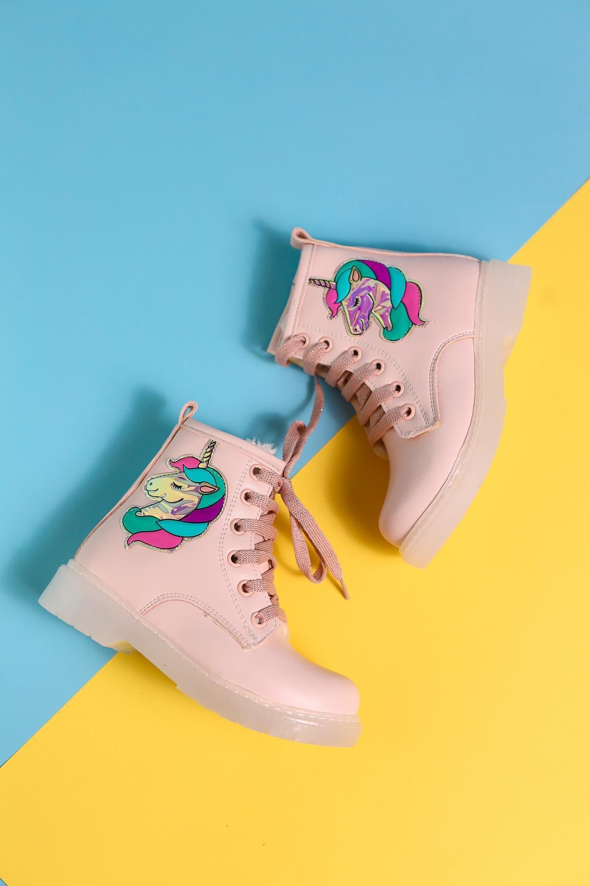 Jolene Pudra Unicorn Patchli Işıklı Bağcıklı Çocuk Bot