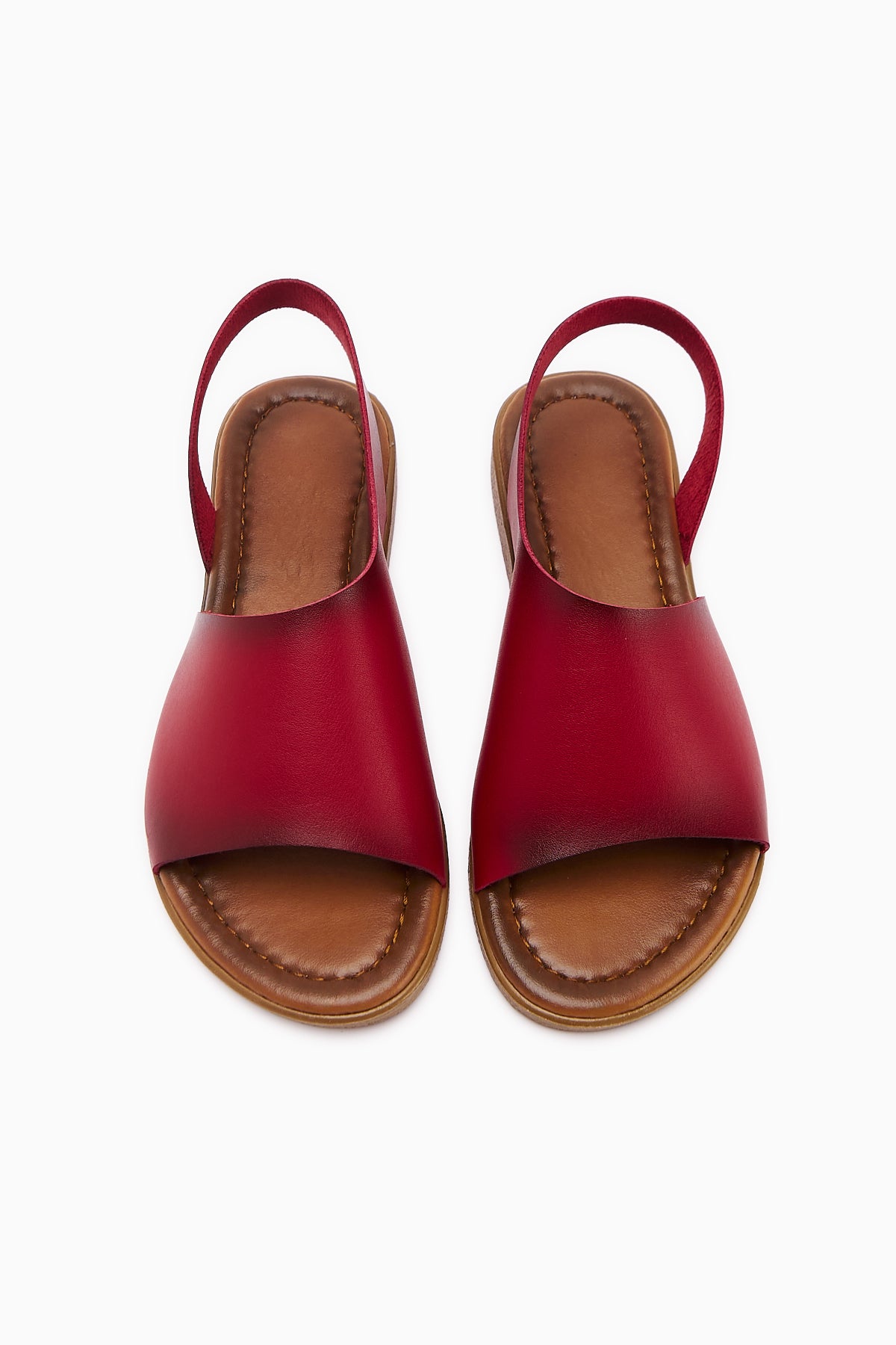 Hakiki Deri Kaia Kırmızı Sandalet
