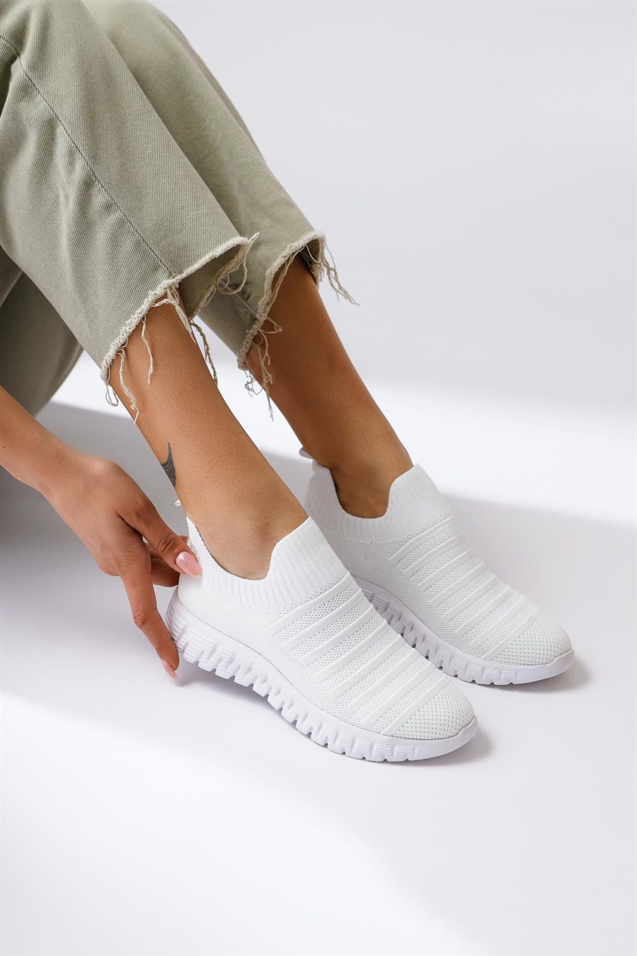 Petula Örgü Beyaz Sneakers