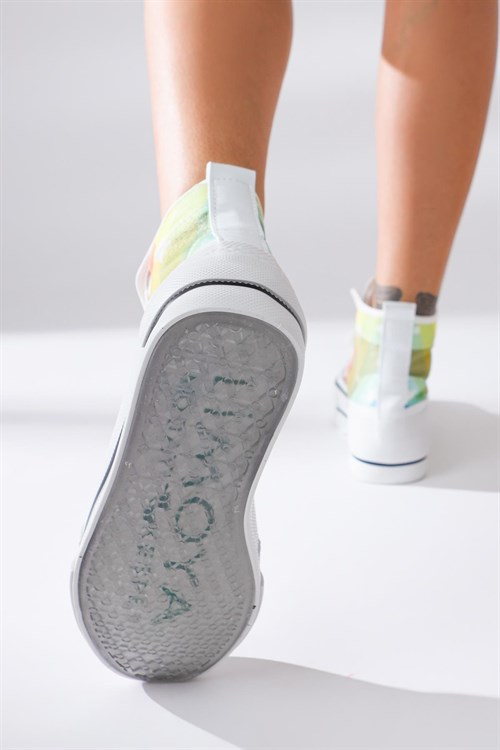 Gale Renkli Baskılı Transparan Bilekli Sneakers