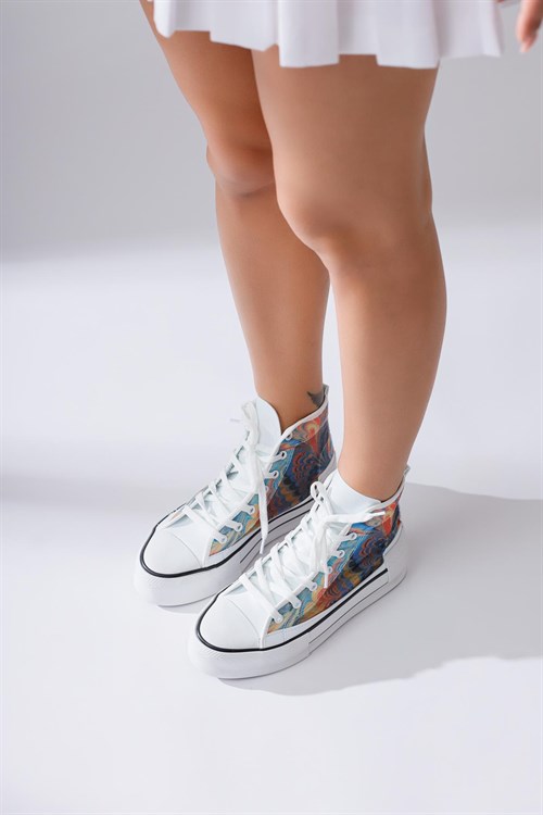 Gale Renkli Baskılı Transparan Bilekli Sneakers