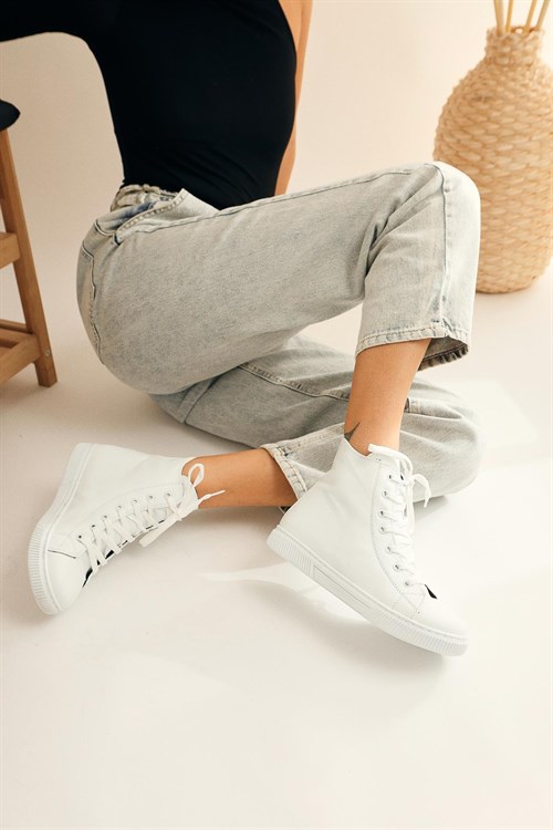 Jewell Beyaz Bağcıklı Sneaker