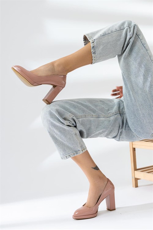 Karyn Somon Sivri Burunlu İnce Platformlu Kalın Topuklu Ayakkabı