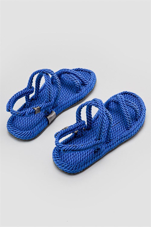 Pauletta Mavi Halat Detaylı Sandalet