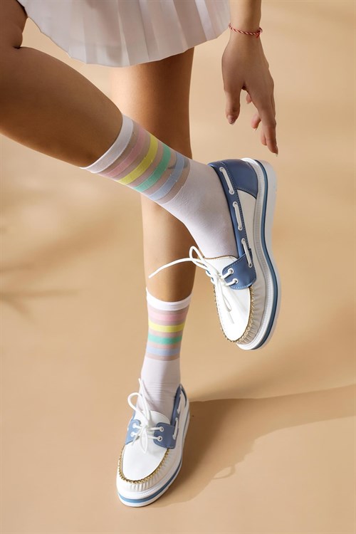 Rosanne Beyaz Oxford Loafer Ayakkabı
