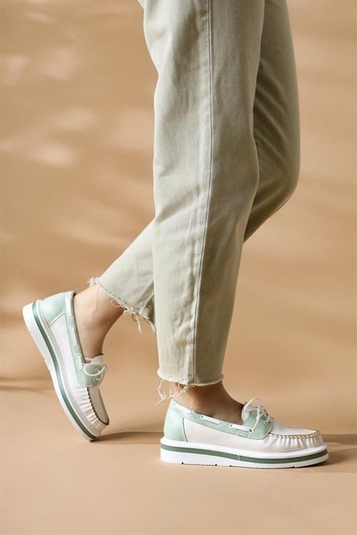 Rosanne Yeşil Oxford Loafer Ayakkabı