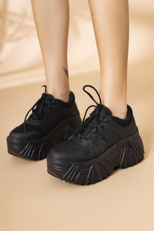 Sheree Yüksek Tabanlı Siyah Sneakers