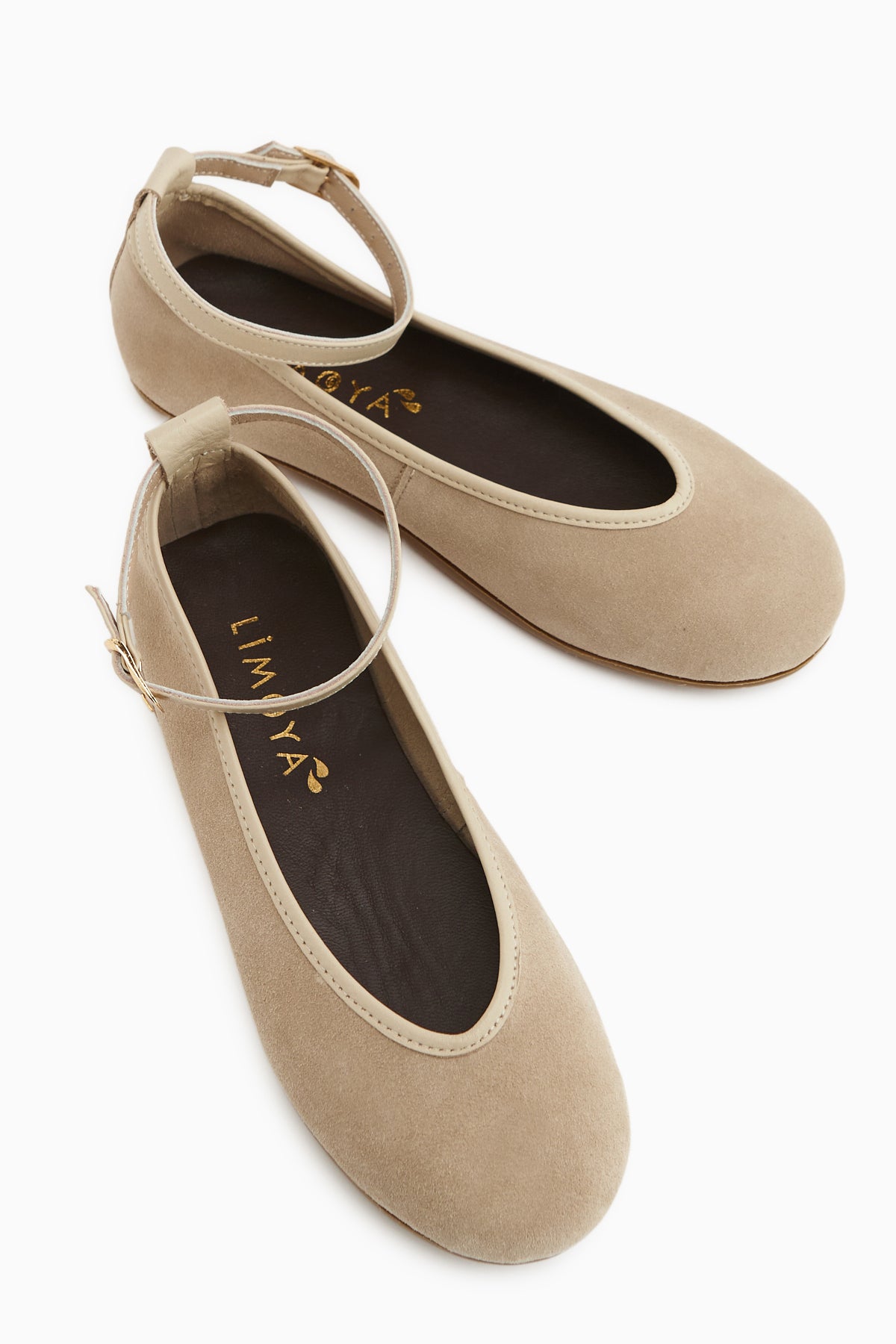 Jenin Hakiki Deri Bej Süet Kemerli Kadın Babet