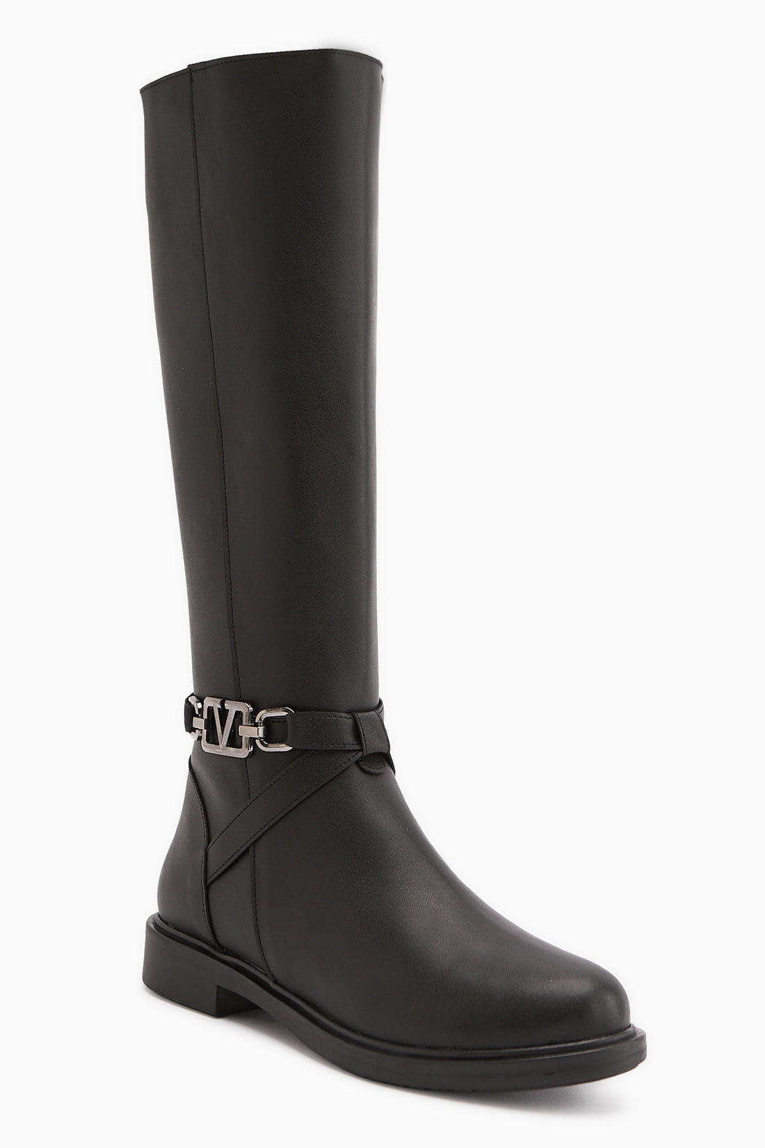 Momena Siyah Toka Detaylı Fermuarlı Kısa Topuklu Çizme