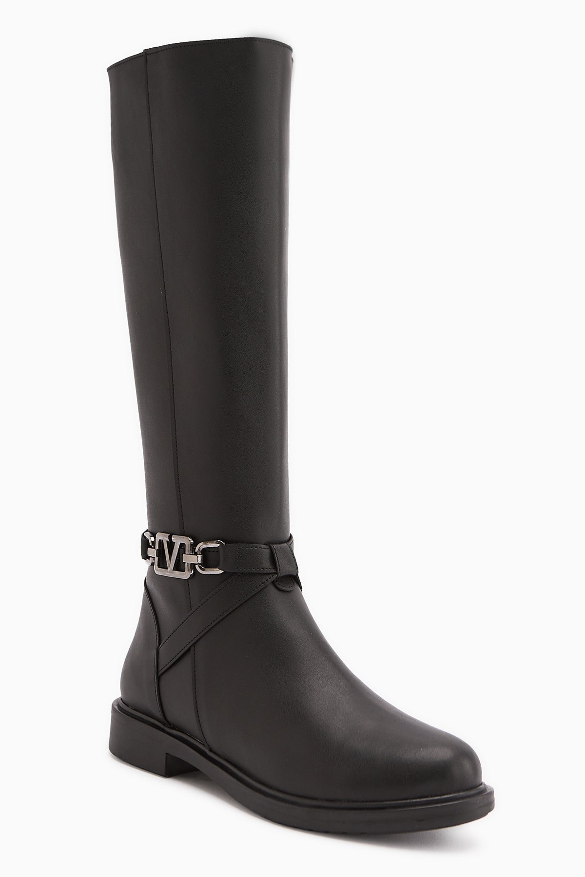 Momena Siyah Toka Detaylı Fermuarlı Kısa Topuklu Çizme