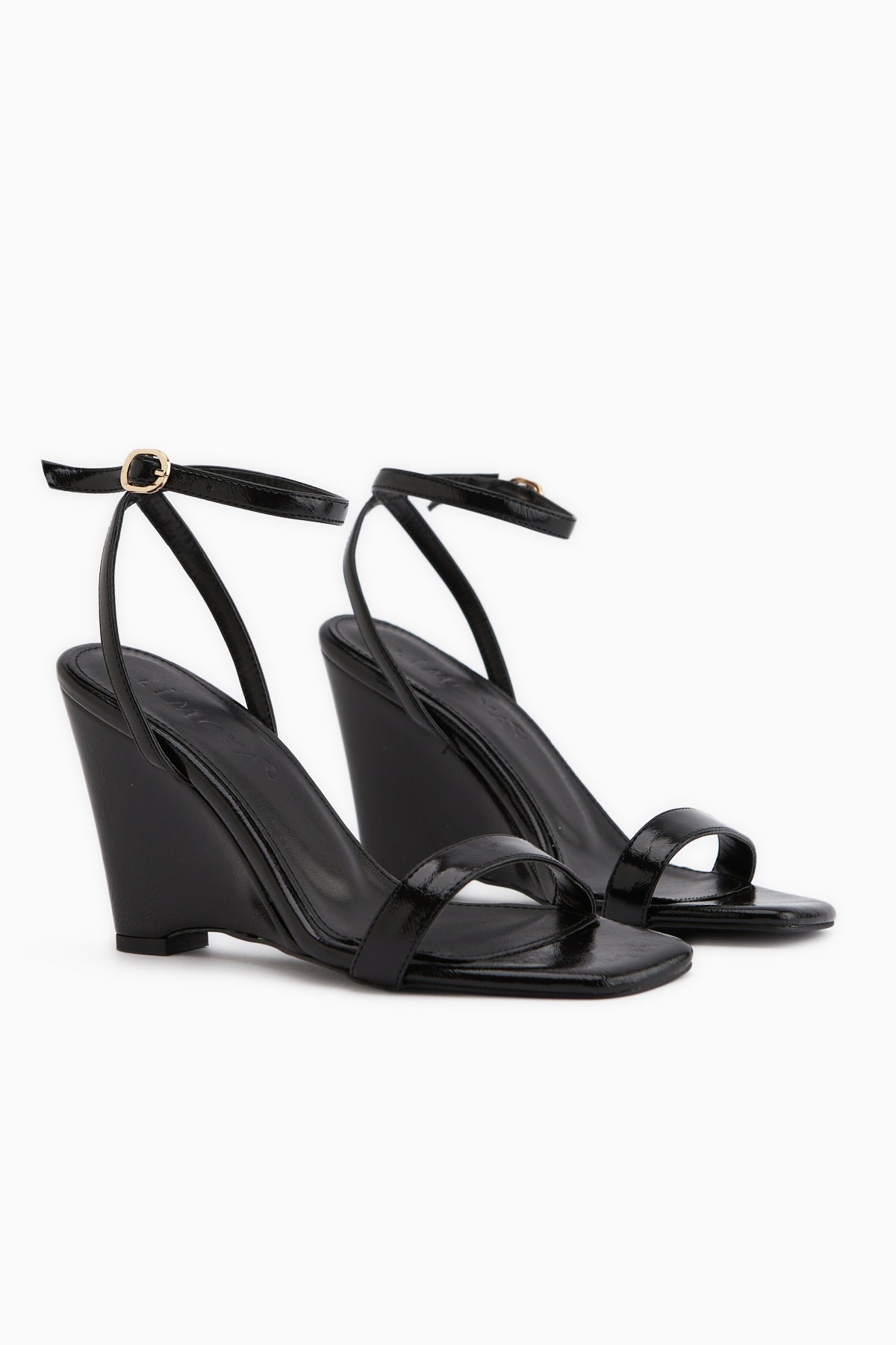 Novah Siyah Bilekten Bağlamalı Kadın Dolgu Topuklu Sandalet