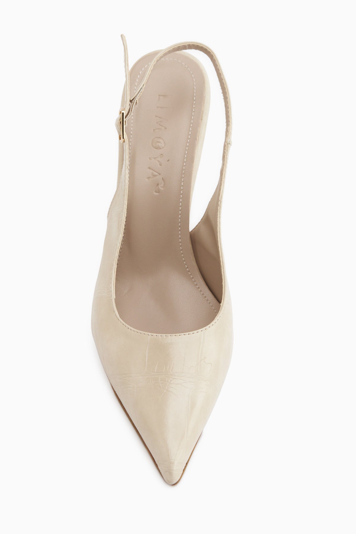 Tira Bej Dolgu Topuklu Sivri Burunlu Kadın Sandalet