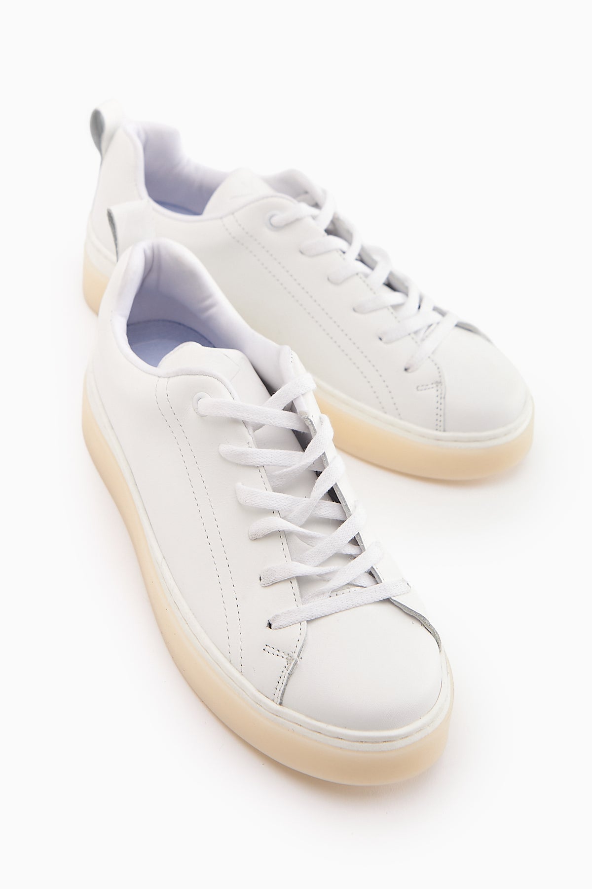 Lina Hakiki Deri Beyaz Kadın Sneaker Ayakkabı