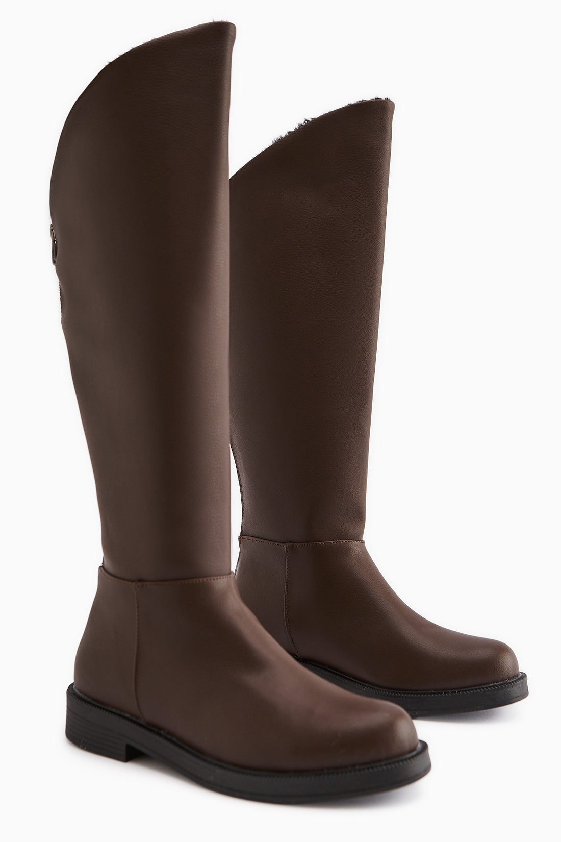 Gigi Kahve İçi Kürklü Katlanabilir Arkadan Fermuarlı Çizme