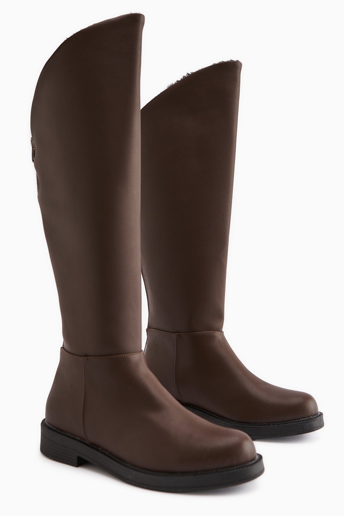 Gigi Kahve İçi Kürklü Katlanabilir Arkadan Fermuarlı Çizme
