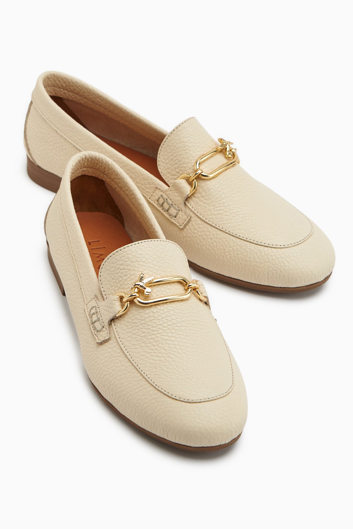 Alessa Hakiki Deri Bej Tokalı Loafer Kadın Günlük Makosen Ayakkabı