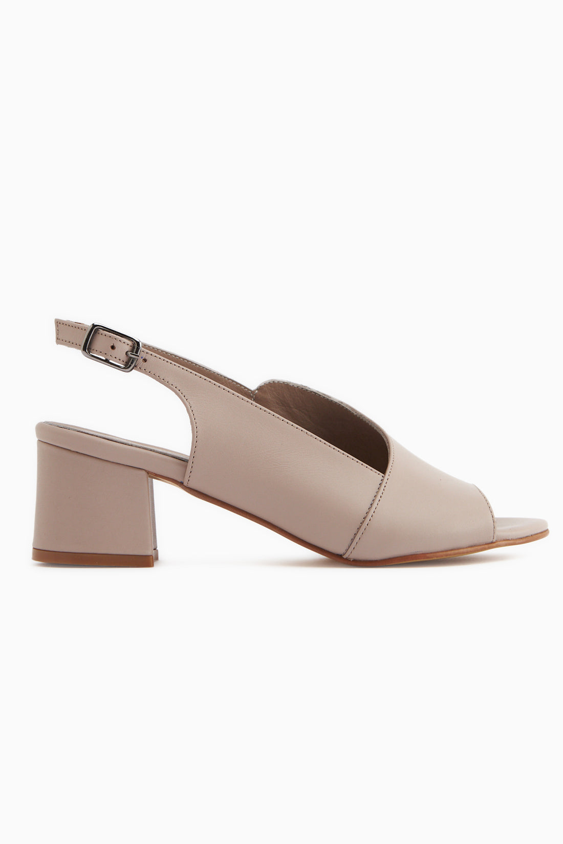 Jannica Hakiki Deri Vizon Topuklu Kadın Ayakkabı