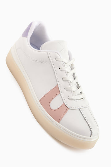 Eddie Hakiki Deri Beyaz Pudra Sneaker Kadın Ayakkbı