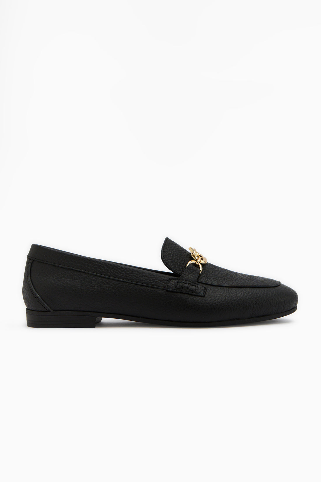 Alessa Hakiki Deri Siyah Tokalı Loafer Kadın Günlük Makosen Ayakkabı