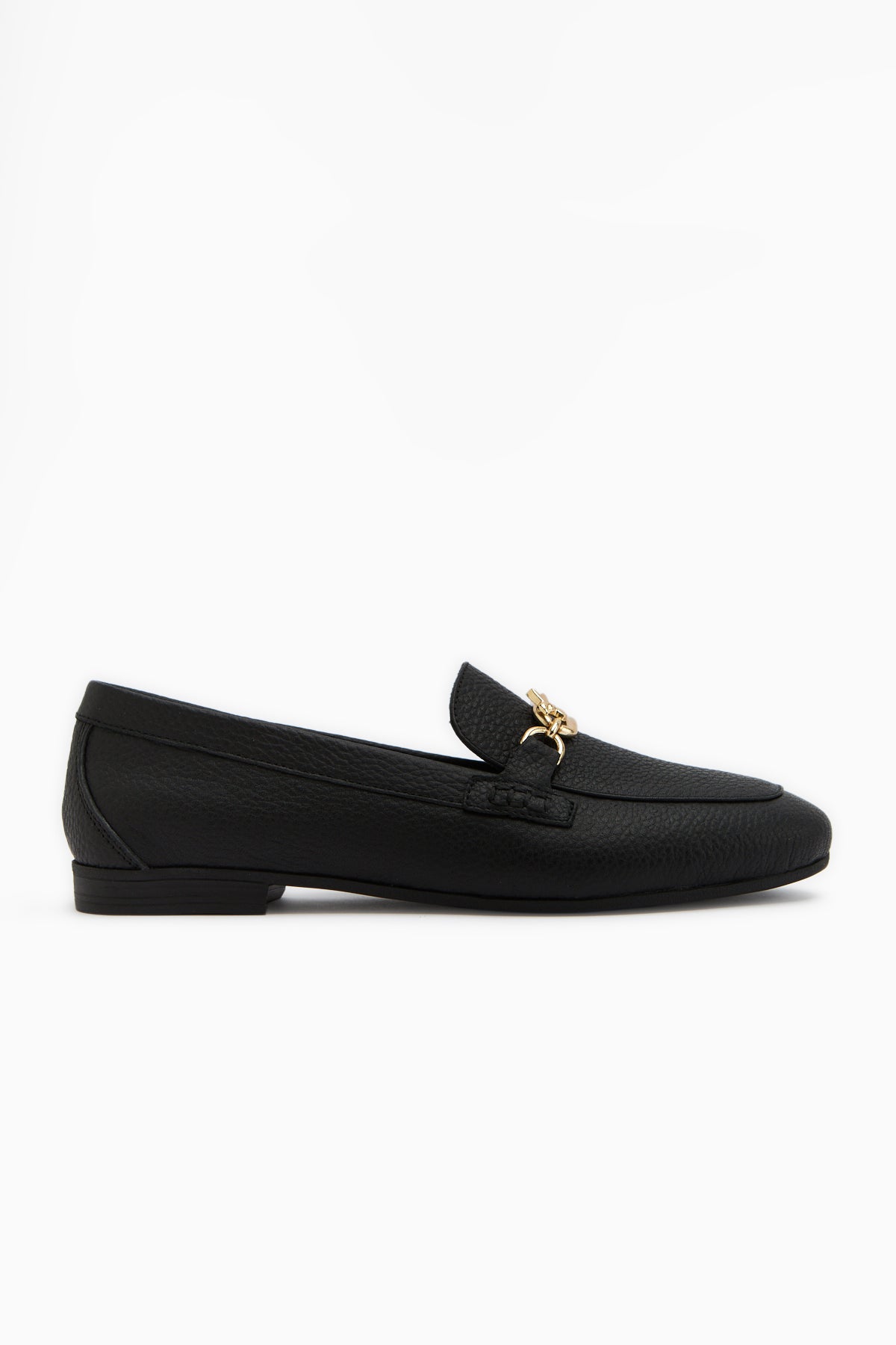 Alessa Hakiki Deri Siyah Tokalı Loafer Kadın Günlük Makosen Ayakkabı