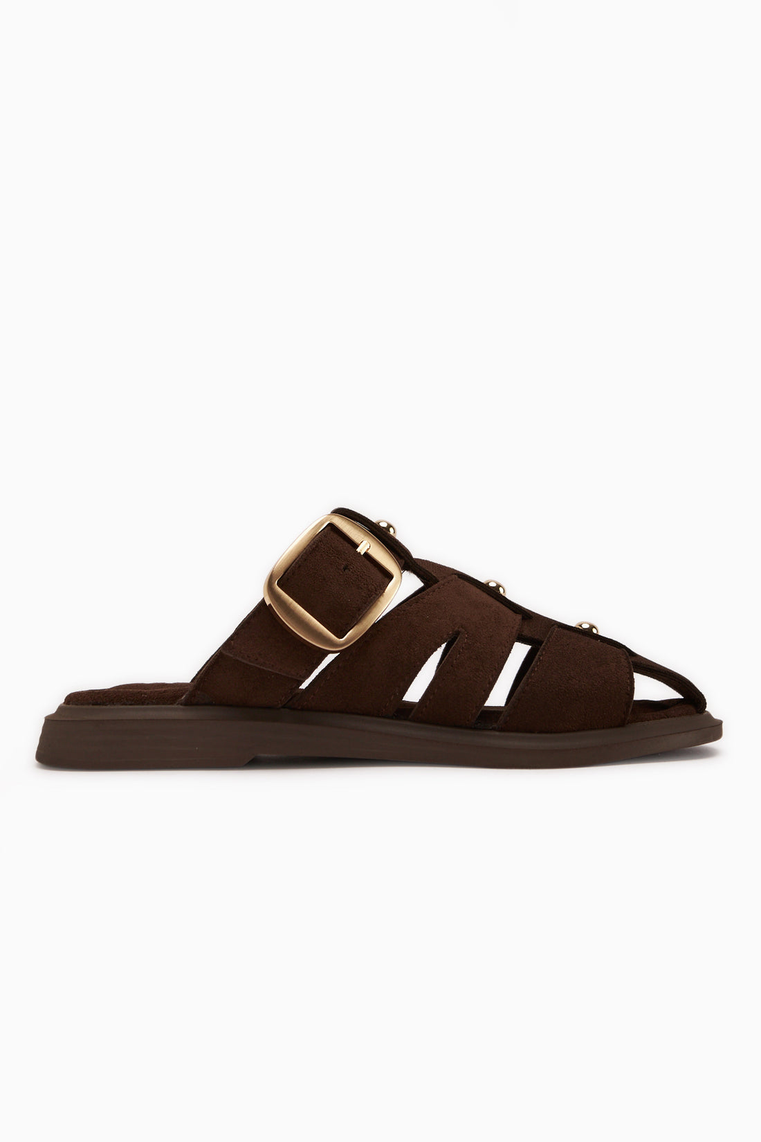 Joella Kahve Süet Tokalı Kadın Terlik